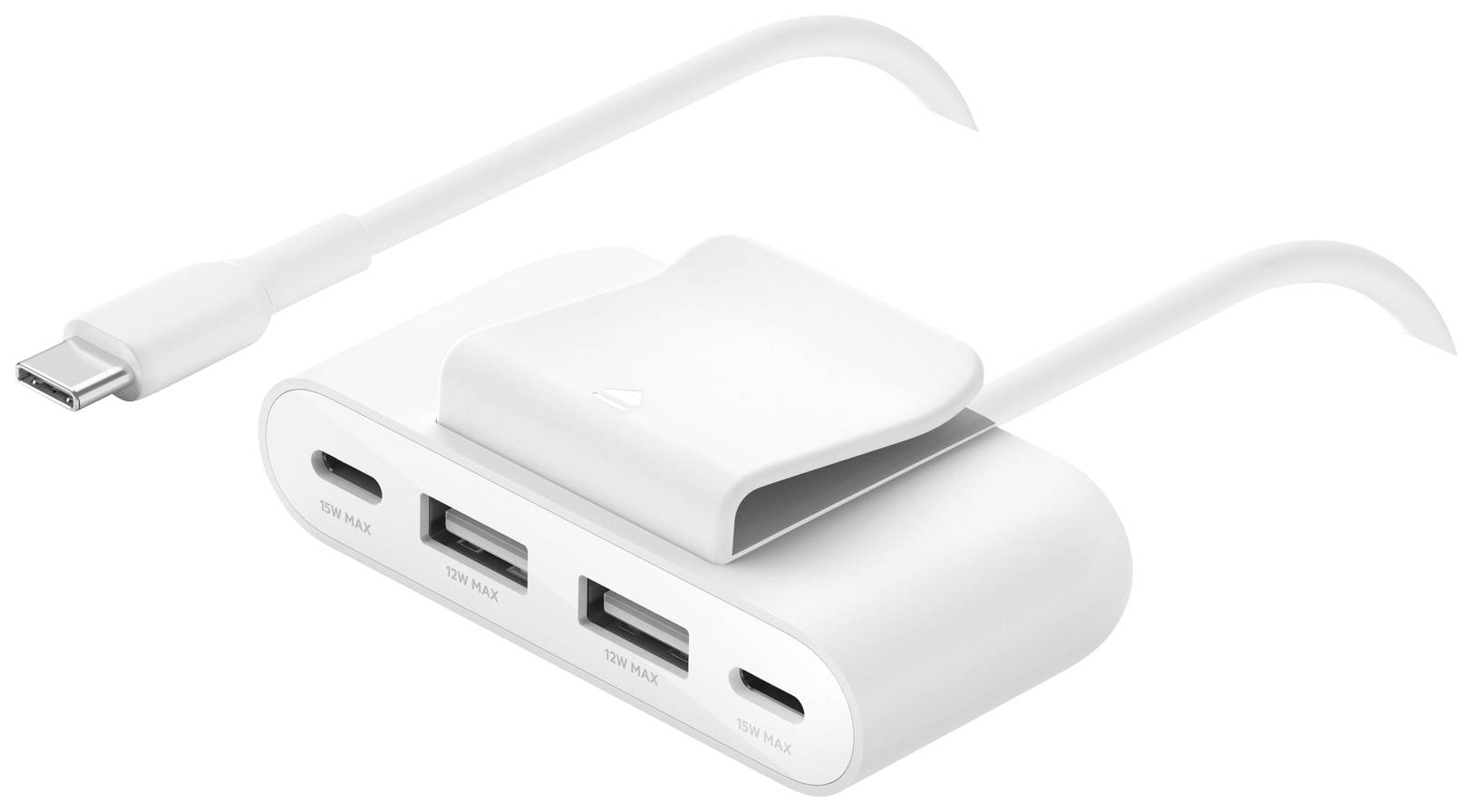 Belkin BUZ001bt2MWHB7 USB-Hub 2+2 Port USB-C®, USB-A mit Schnellladeport Weiß BUZ001bt2MWHB7