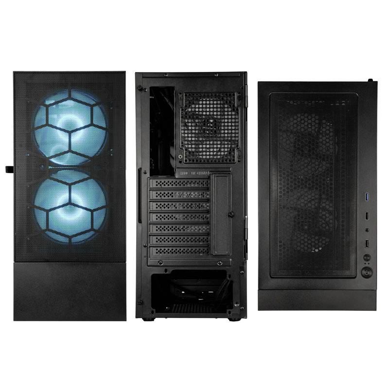Kolink Observatory MX Mesh ARGB Midi Tower Case - Black Midi-Tower PC-Gehäuse, Gehäuse, Gaming-Gehäuse Schwarz