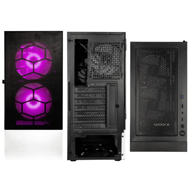 Kolink Observatory MX Mesh ARGB Midi Tower Case - Black/White Midi-Tower Gehäuse, Gaming-Gehäuse, PC-Gehäuse Schwarz-Weiß