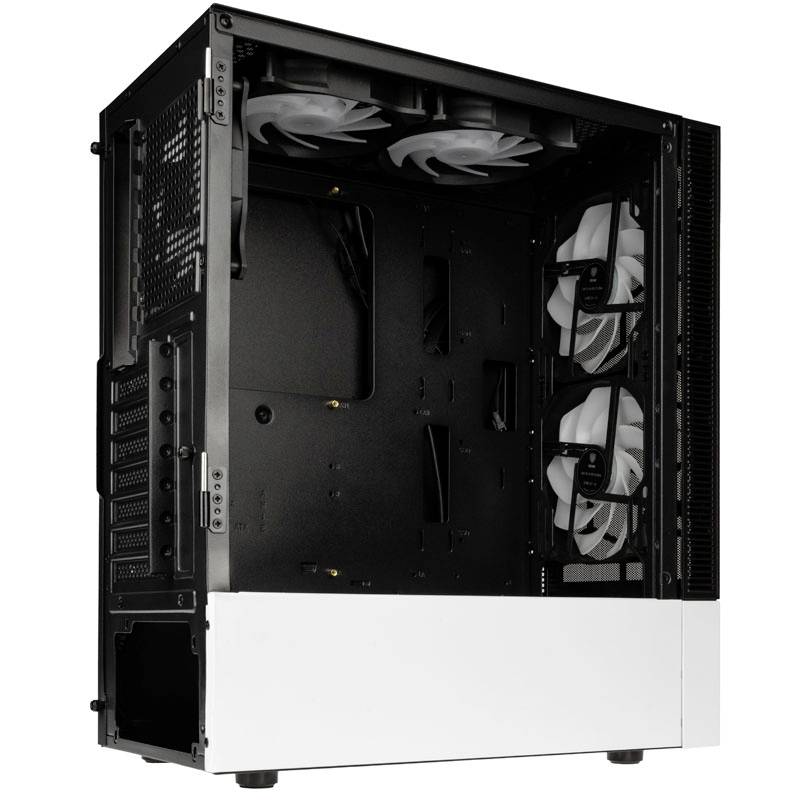 Kolink Observatory MX Mesh ARGB Midi Tower Case - Black/White Midi-Tower Gehäuse, Gaming-Gehäuse, PC-Gehäuse Schwarz-Weiß