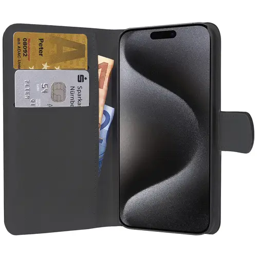 PEDEA Book Cover Classic für iPhone 15 Pro, schwarz PEDEA Book Cover Classic für iPhone 15 Pro, schwarz