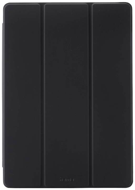 Ein schwarzes iPad-Case mit dreiteiliger Faltabdeckung.