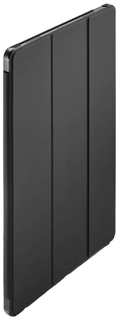 Schwarzes Tablet-Etui, geschlossen, aus widerstandsfähigem Material, bietet Schutz für Tablets.