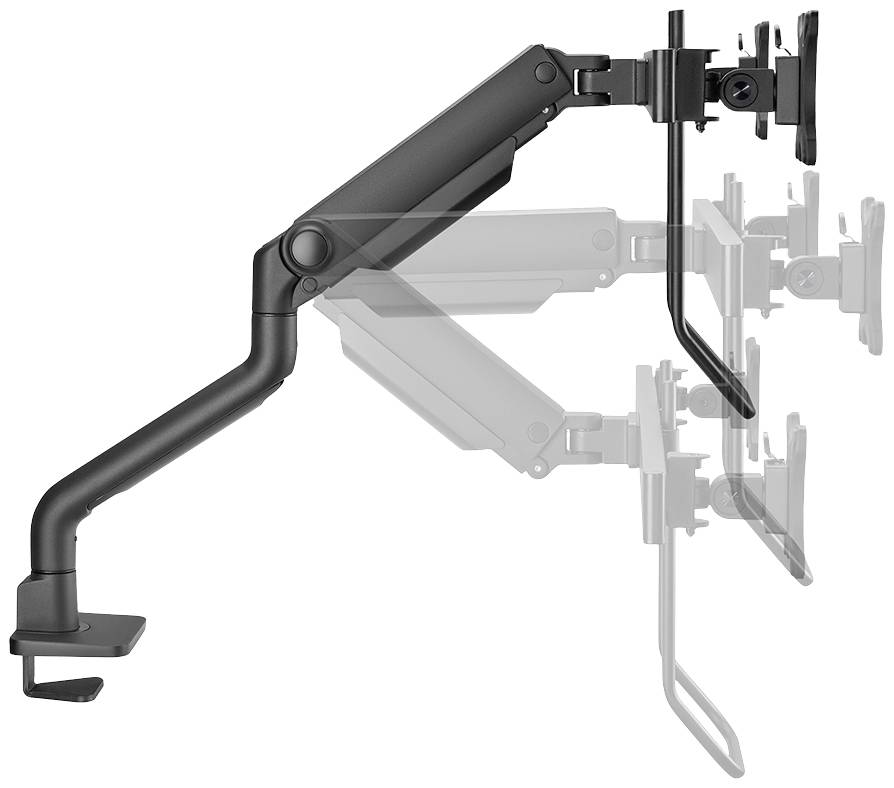 Neomounts DS75S-950BL2 2fach Monitor-Tischhalterung 43,2cm (17") - 68,6cm (27") Schwarz Neigbar, Rotierbar, Schwenkbar