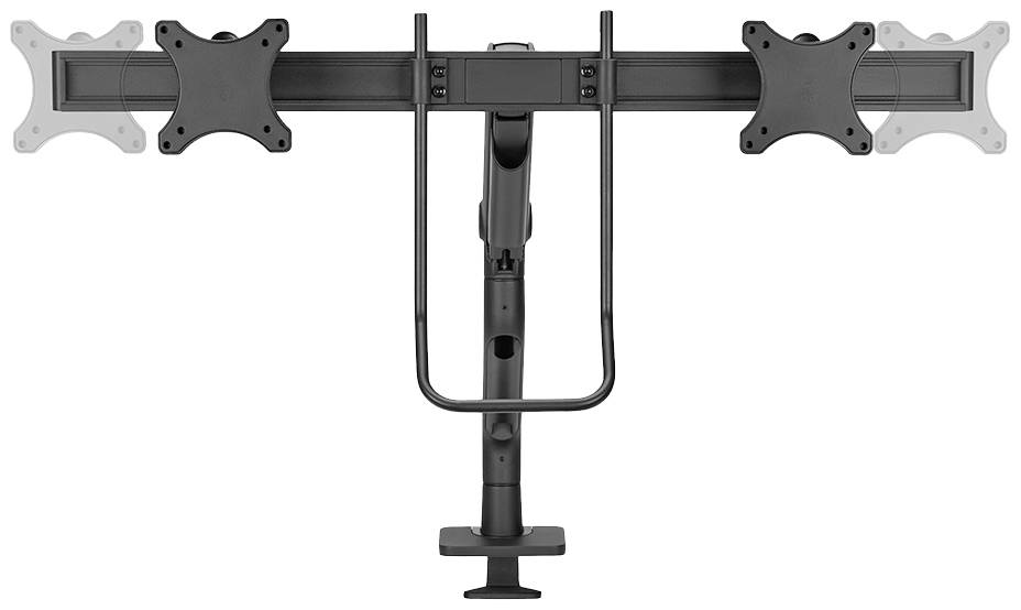 Neomounts DS75S-950BL2 2fach Monitor-Tischhalterung 43,2cm (17") - 68,6cm (27") Schwarz Neigbar, Rotierbar, Schwenkbar