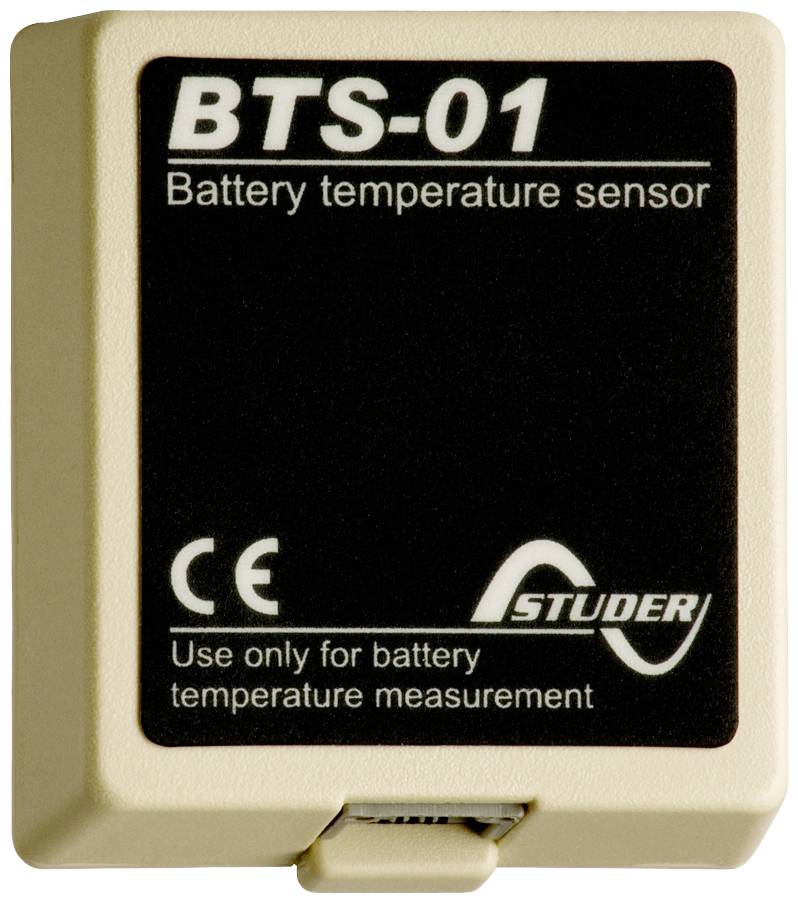 Batterietemperatursensor 'BTS-01' für Temperaturmessung, beige Gehäuse, CE-zertifiziert, von Studer.
