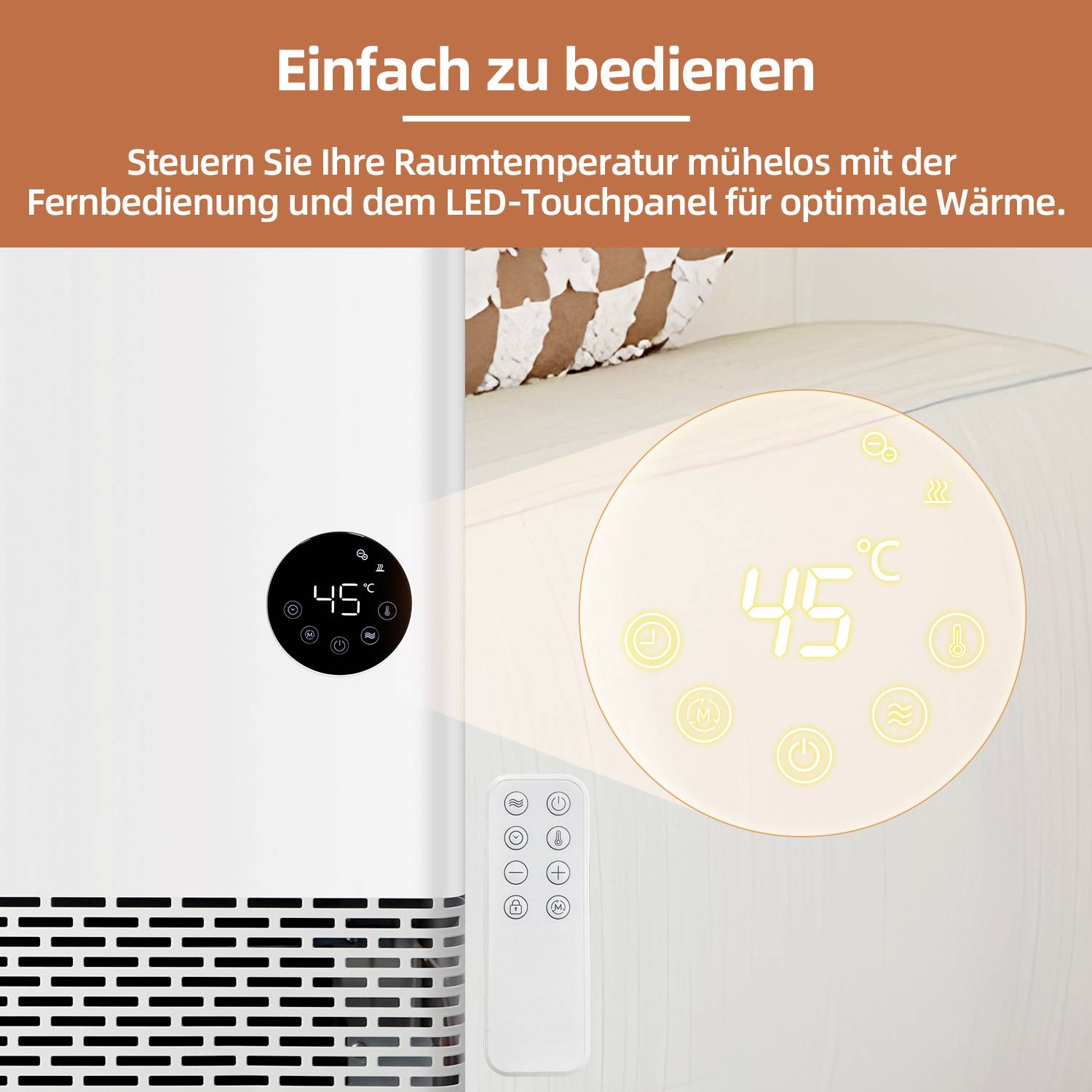 SHX NDU-22WT Heizgerät SHXPKV2200W 1er Set 22m² Weiß