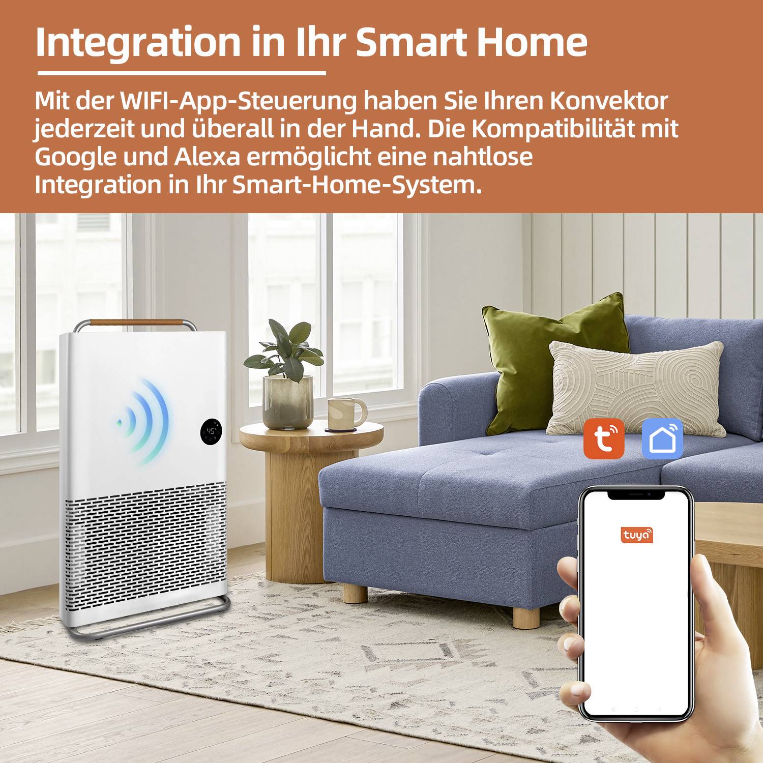 SHX NDU-22WT Heizgerät SHXPKV2200W 1er Set 22m² Weiß