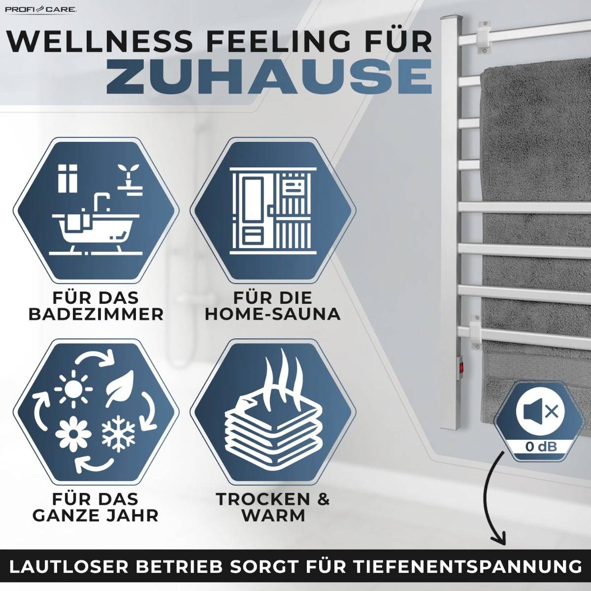 Profi-Care PC-EHW 3115 Handtuchhalter Stand, Wand Aluminium