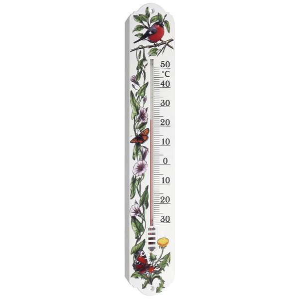 TFA Dostmann Analoges Innen-Außen-Thermometer Thermometer Weiß, Blumen