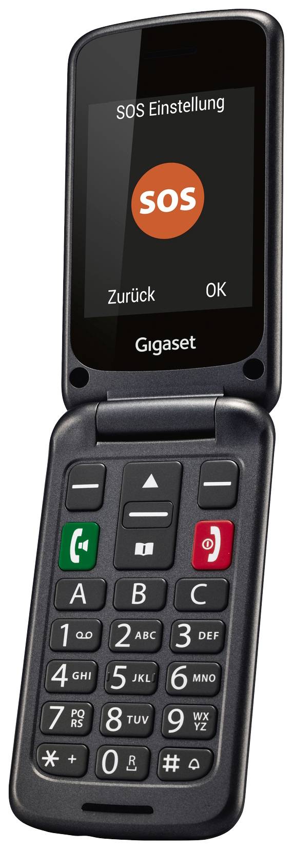Gigaset GL590 Senioren-Klapp-Handy Schwarz