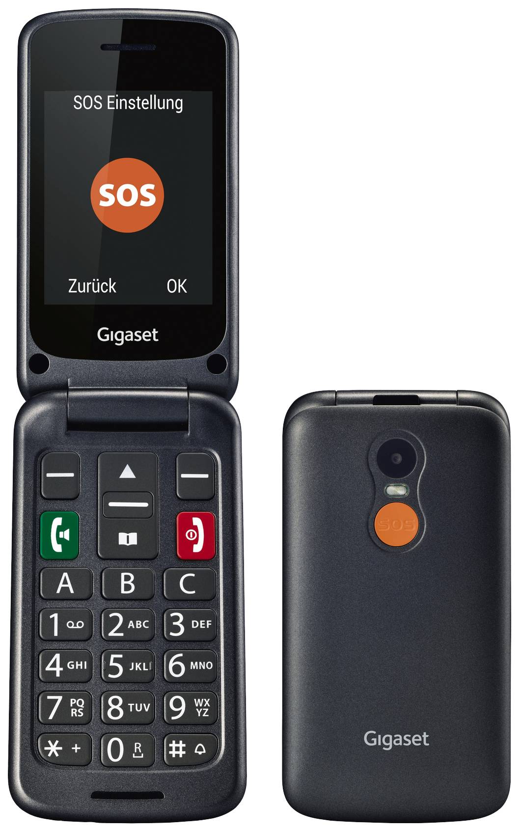 Gigaset GL590 Senioren-Klapp-Handy Schwarz