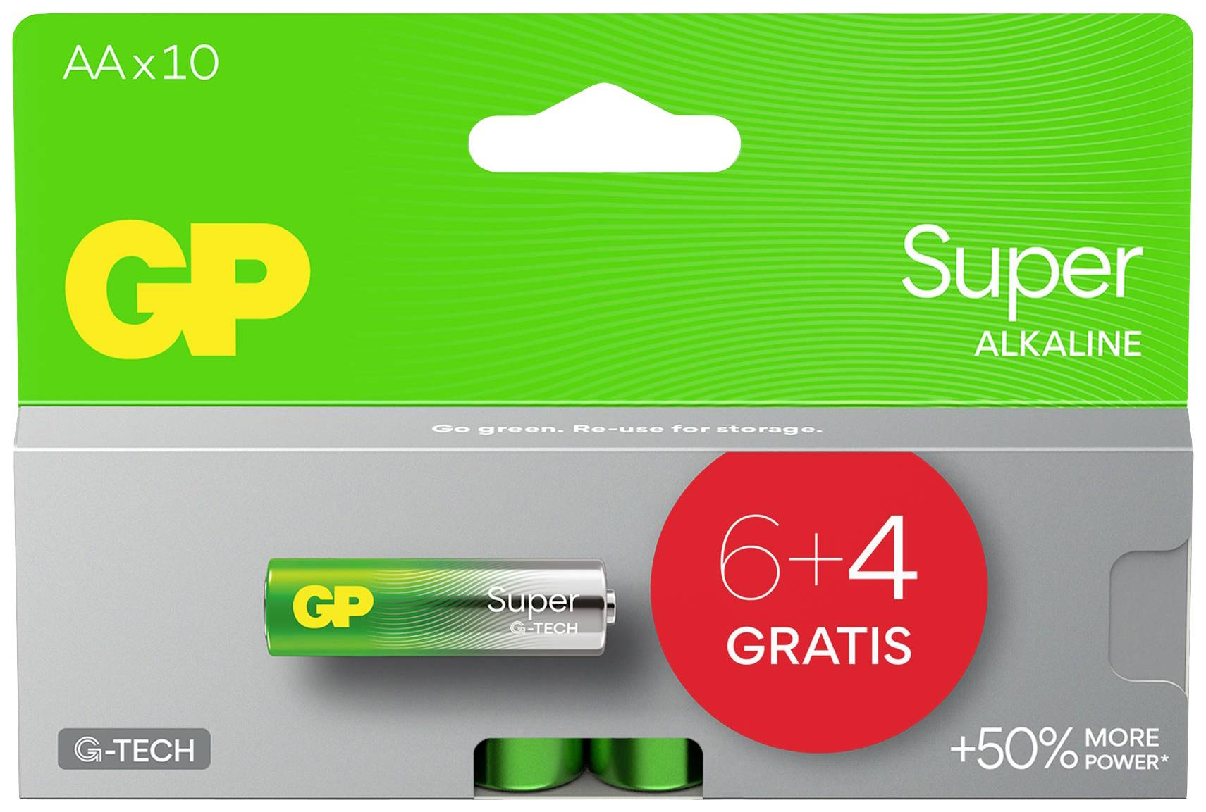 GP Super Mignon (AA)-Batterie Alkali-Mangan 1.5V 10St.