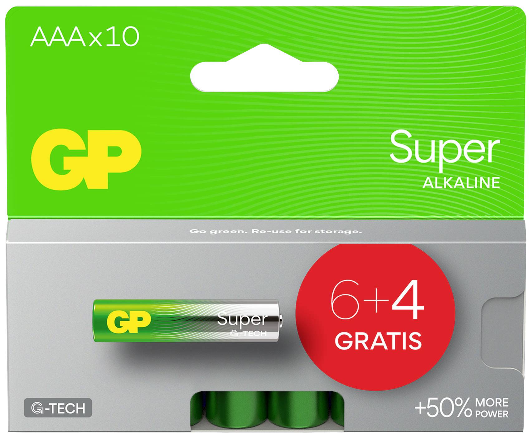 GP Super Micro (AAA)-Batterie Alkali-Mangan 1.5 V 10 St.