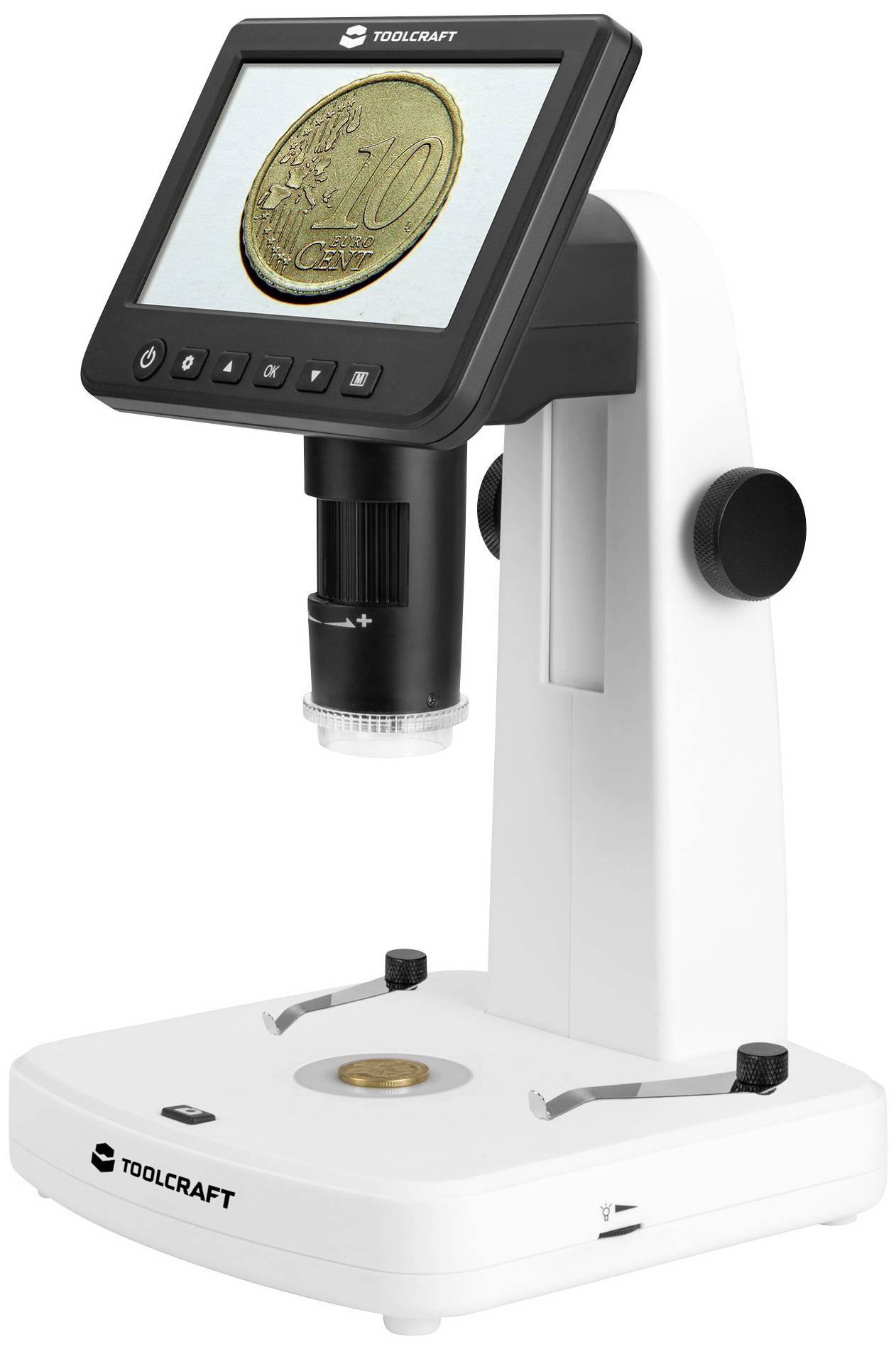TOOLCRAFT TO-9076404 12.7cm (5-Zoll) LCD-Digitalmikroskop mit Polarisator 300 x Auflicht, Durchlicht