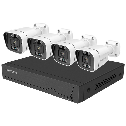 Foscam FN9108E-B4-2T LAN IP-Überwachungskamera-Set 8-Kanal mit 4 Kameras 3072 x 1728 Pixel