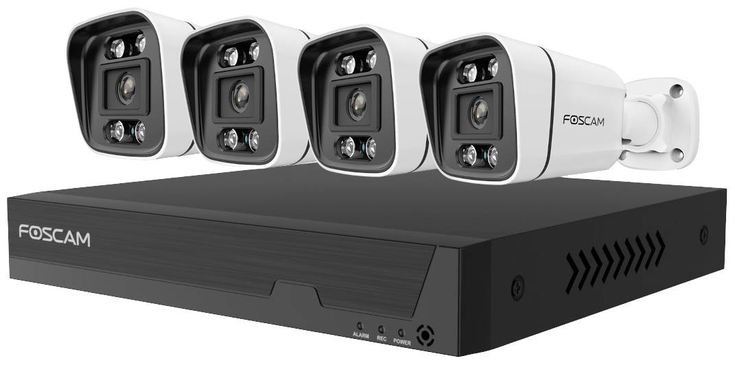 Foscam FN9108E-B4-2T LAN IP-Überwachungskamera-Set 8-Kanal mit 4 Kameras 3072 x 1728 Pixel