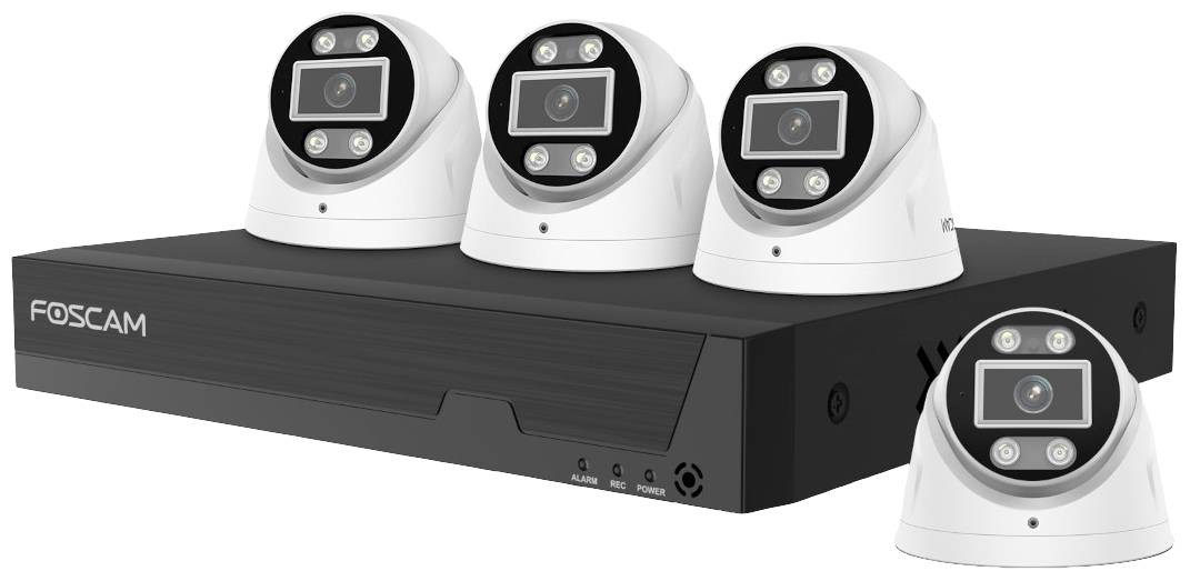 Foscam FNA108E-T4-2T FNA108E-T4-2T LAN IP-Überwachungskamera-Set 8-Kanal mit 4 Kameras 3840 x 2160 Pixel