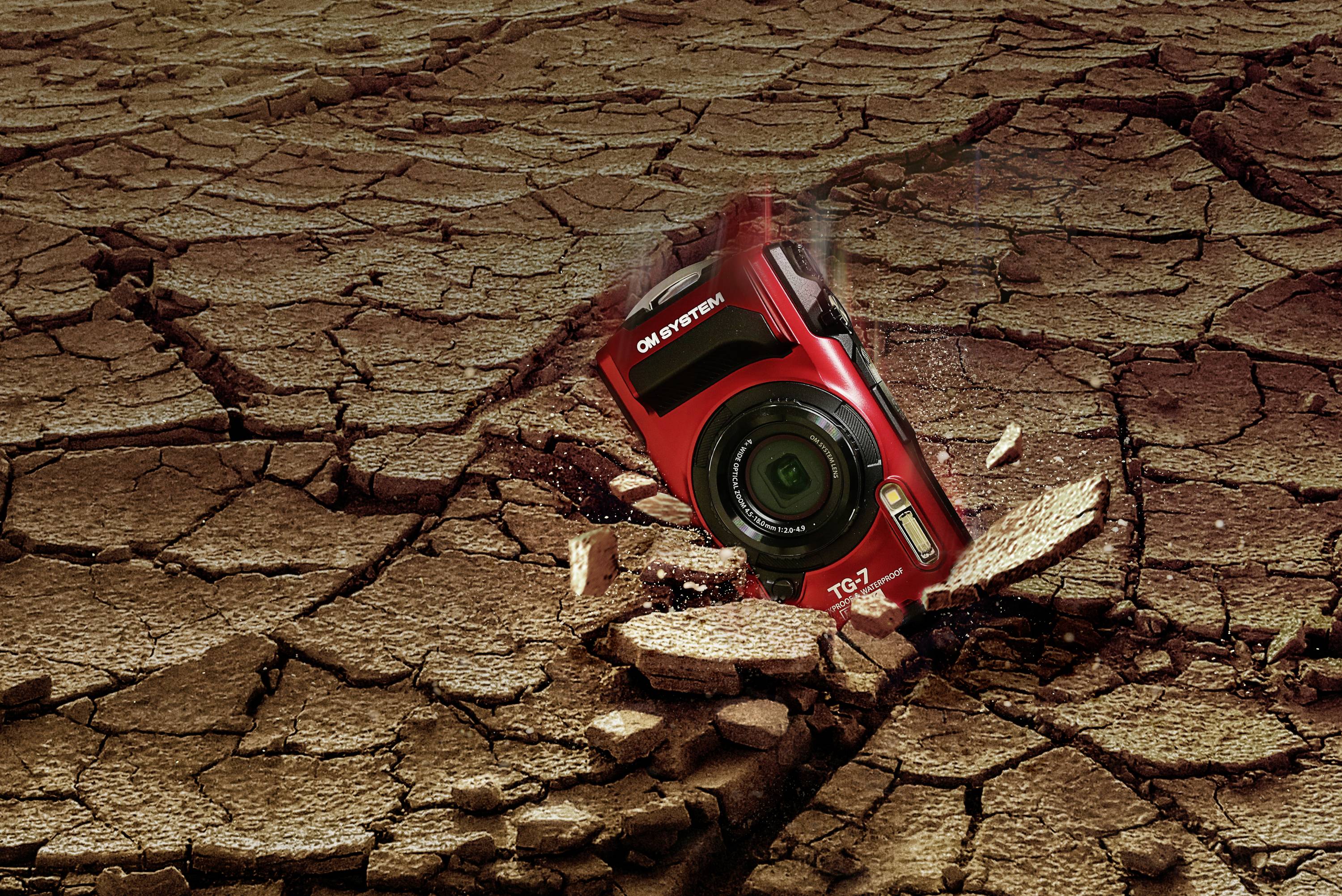 OM System TG-7 red Digitalkamera 12 Megapixel Opt. Zoom: 4 x Rot Stoßfest, Wasserdicht, 4K-Video