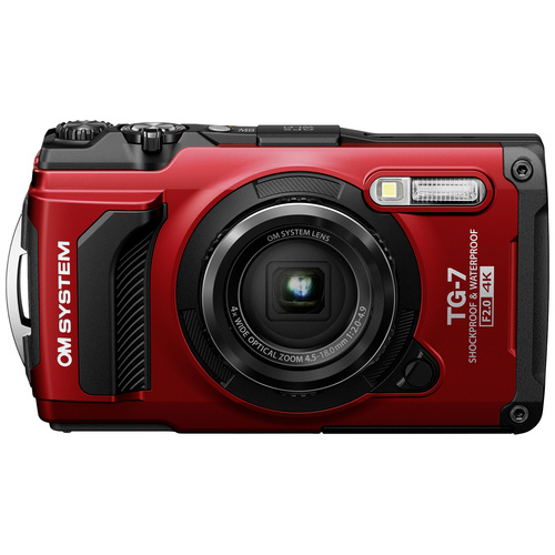 OM System TG-7 red Digitalkamera 12 Megapixel Rot Stoßfest, Wasserdicht, 4K-Video