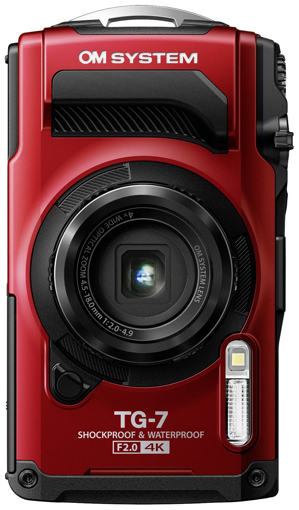 OM System TG-7 red Digitalkamera 12 Megapixel Opt. Zoom: 4 x Rot Stoßfest, Wasserdicht, 4K-Video