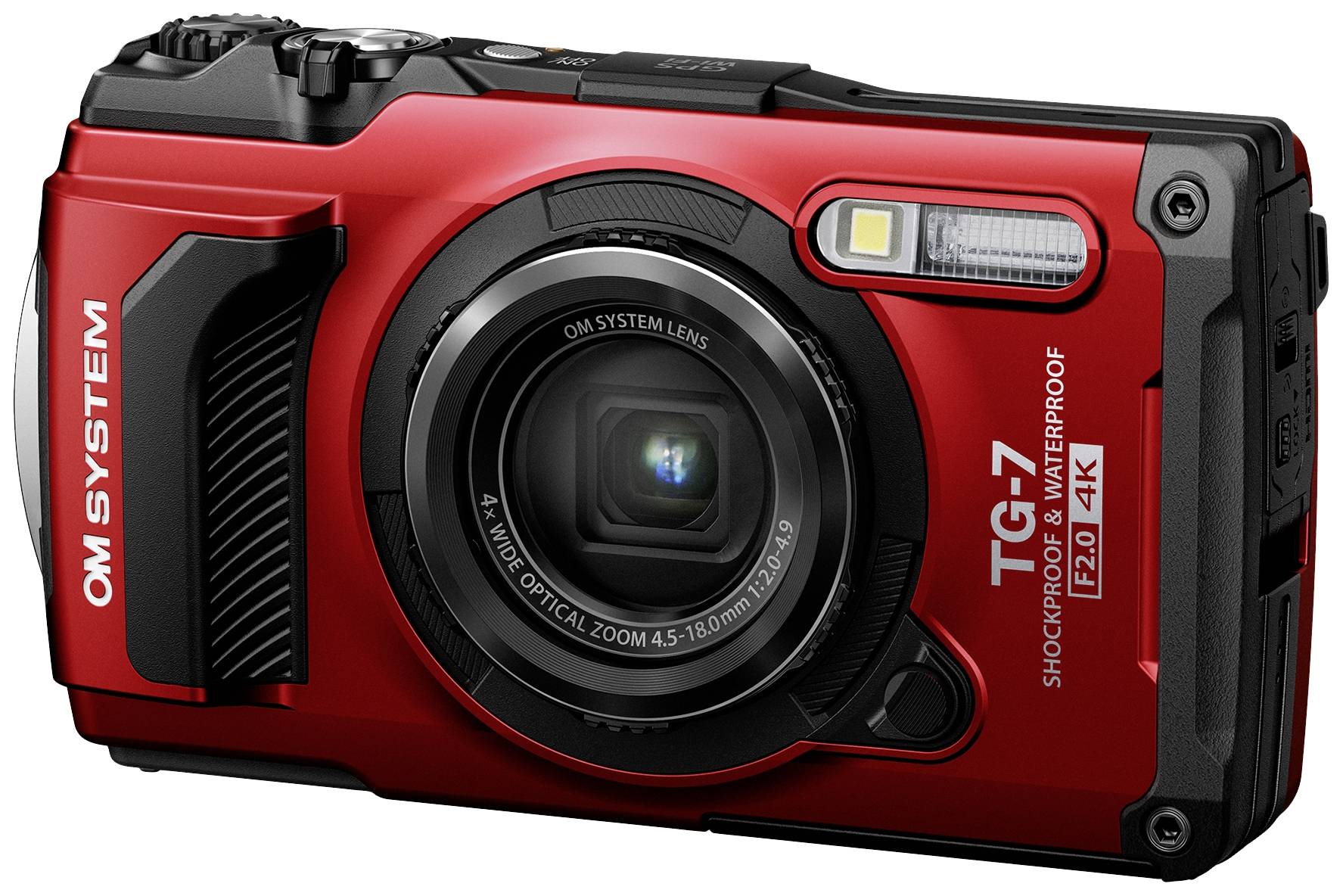 OM System TG-7 red Digitalkamera 12 Megapixel Opt. Zoom: 4 x Rot Stoßfest, Wasserdicht, 4K-Video