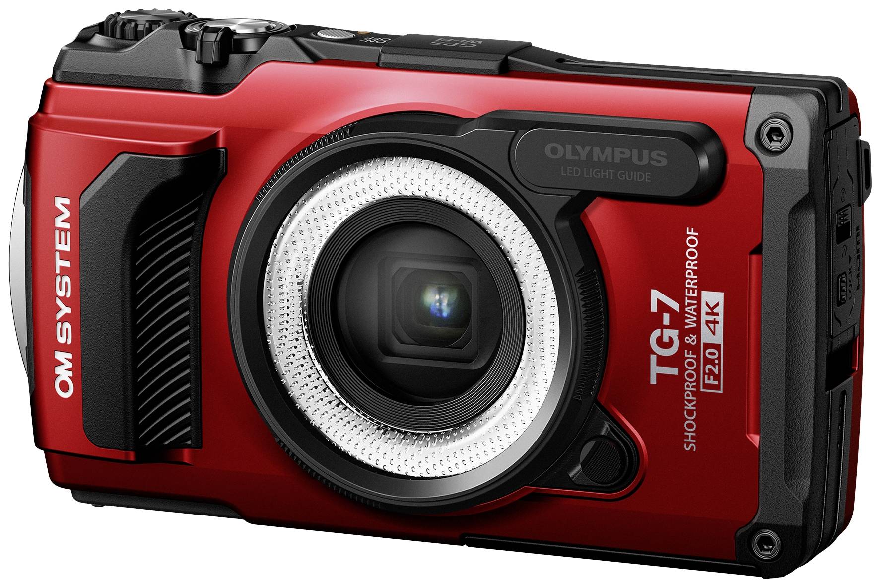OM System TG-7 red Digitalkamera 12 Megapixel Opt. Zoom: 4 x Rot Stoßfest, Wasserdicht, 4K-Video