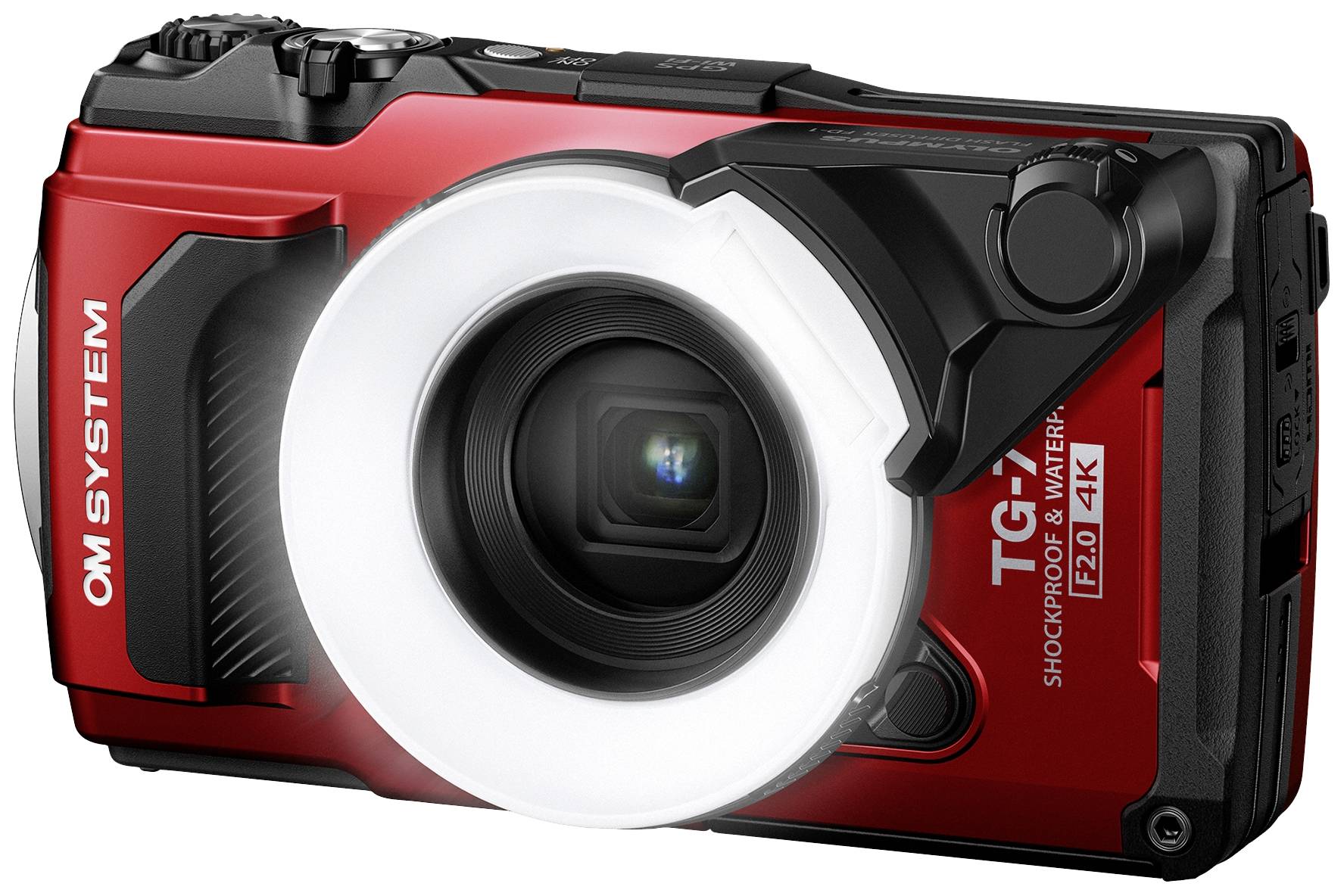 OM System TG-7 red Digitalkamera 12 Megapixel Opt. Zoom: 4 x Rot Stoßfest, Wasserdicht, 4K-Video