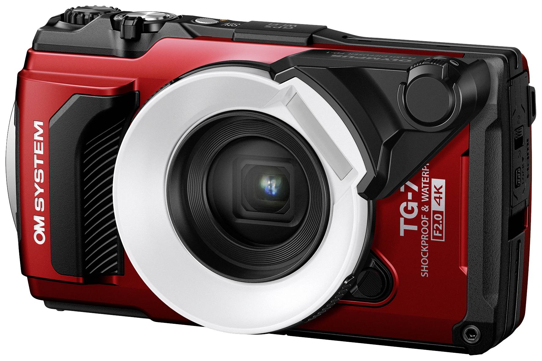 OM System TG-7 red Digitalkamera 12 Megapixel Opt. Zoom: 4 x Rot Stoßfest, Wasserdicht, 4K-Video