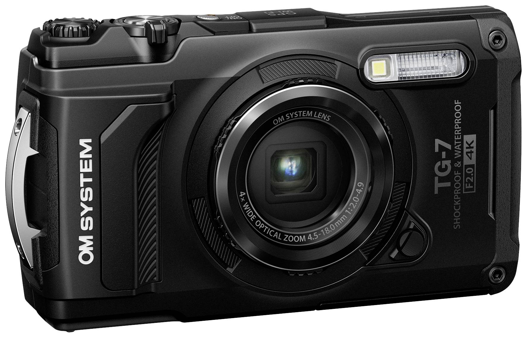 OM System TG-7 black Digitalkamera 12 Megapixel Opt. Zoom: 4 x Schwarz Stoßfest, Wasserdicht, 4K-Vi
