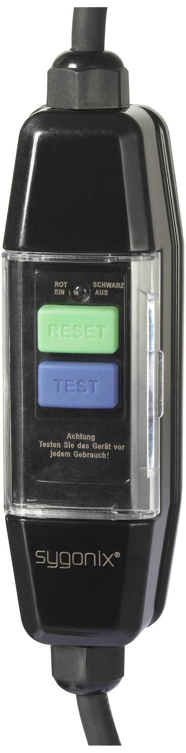Sygonix SY-6052178 Personenschutz-Verlängerungskabel PRCD 230 V/AC Schwarz IP44