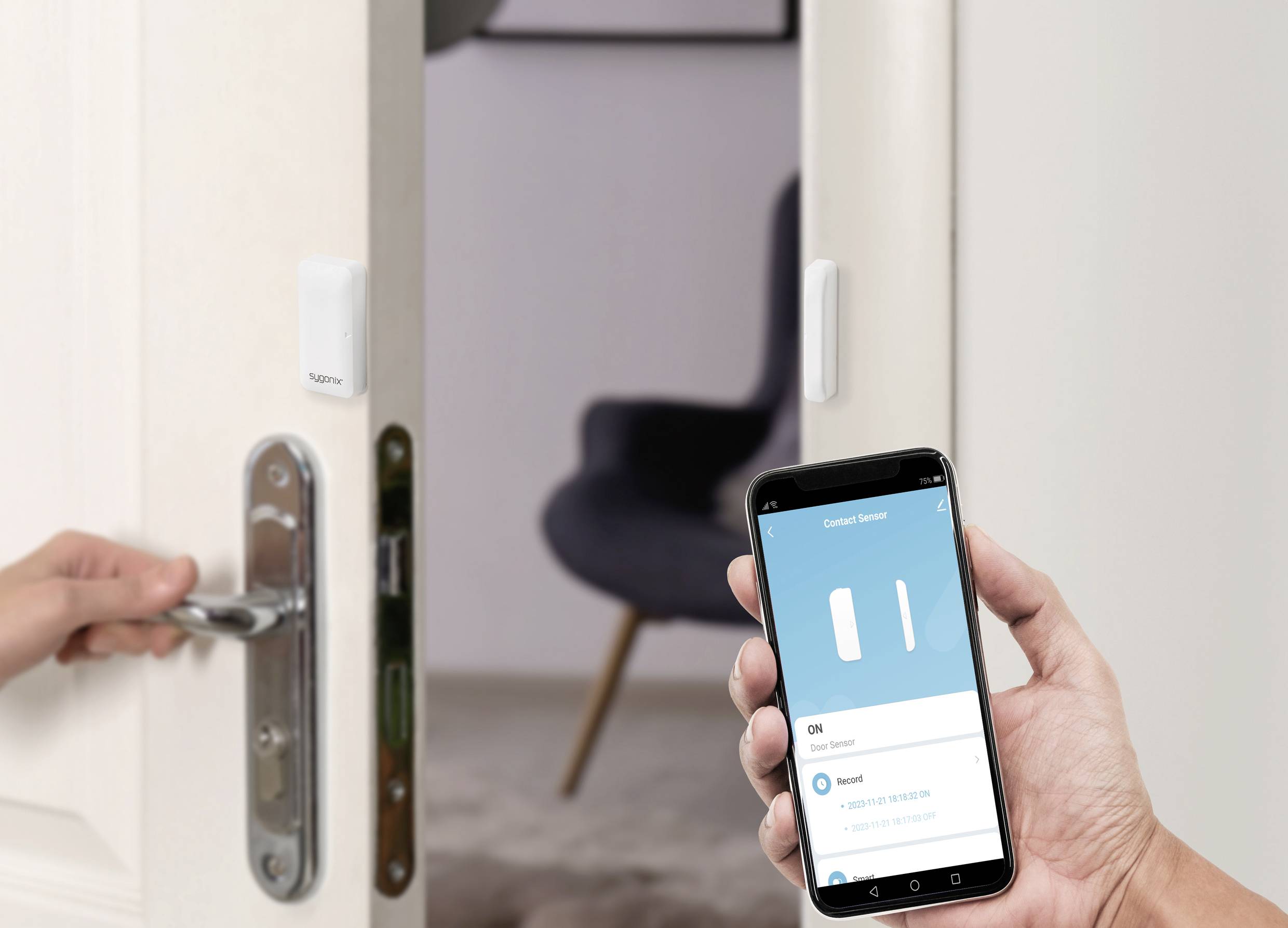 Sygonix SY-6052184 Türkontakt, Fensterkontakt Weiß