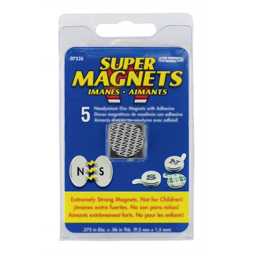 Blanko Magnet (Ø x H) 19 mm x 1.5 mm rund Edelstahl 5 St. 207079