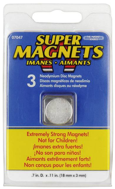 Blanko Magnet (Ø x H) 18mm x 3mm rund Edelstahl 3 St. 205018