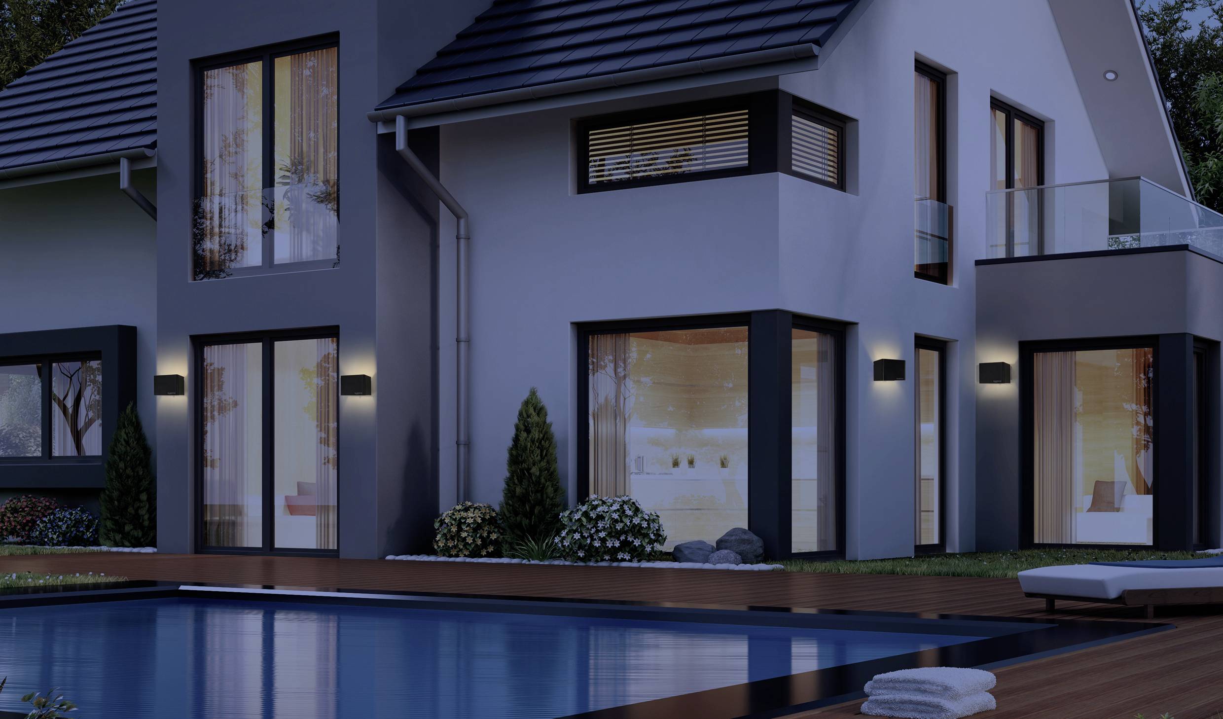 Sygonix SY-6053268 LED-Wandleuchte mit Bewegungsmelder LED LED fest eingebaut 2W Schwarz