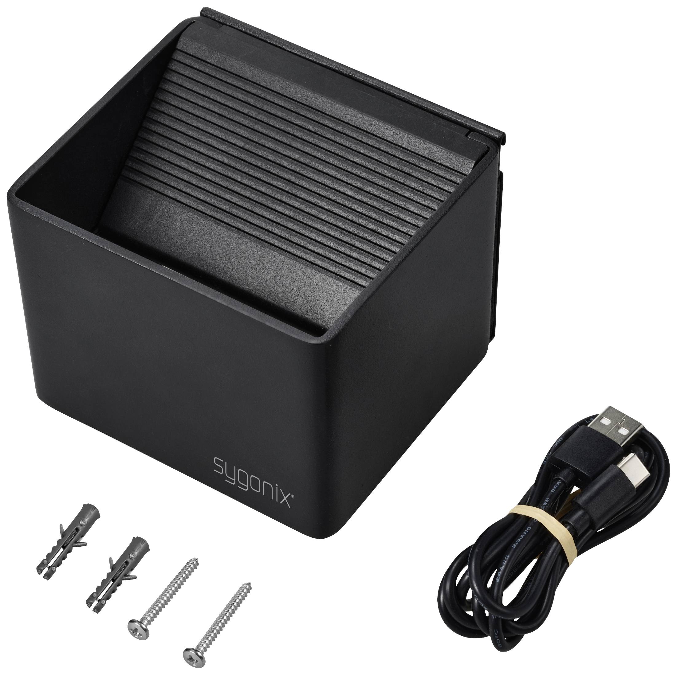 Sygonix SY-6053268 LED-Wandleuchte mit Bewegungsmelder LED LED fest eingebaut 2W Schwarz