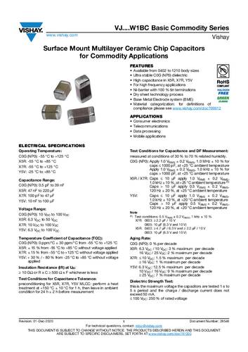Vishay Keramik-Kondensator SMD 0805 220pF 50V 5% (L x B) 0.08mm x 0.05mm