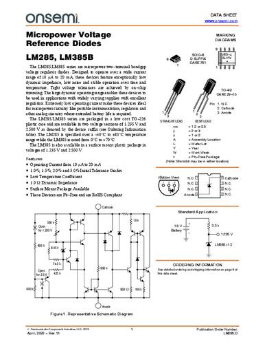 ON Semiconductor LM385D-2.5G Spannungsreferenz SO-8 Tube