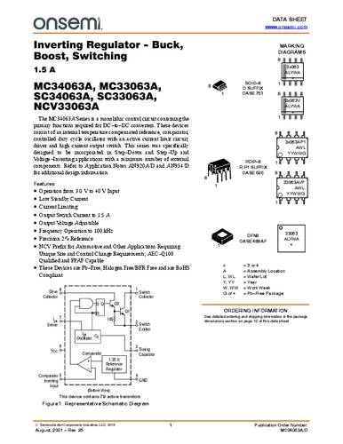 ON Semiconductor MC33063ADG Spannungsregler - DC/DC-Schaltregler SO-8 Positiv Einstellbar 1.50A Tube