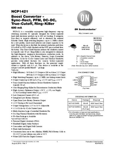 ON Semiconductor NCP1421DMR2G Spannungsregler - DC/DC-Schaltregler Positiv Einstellbar 0.60A Tape on