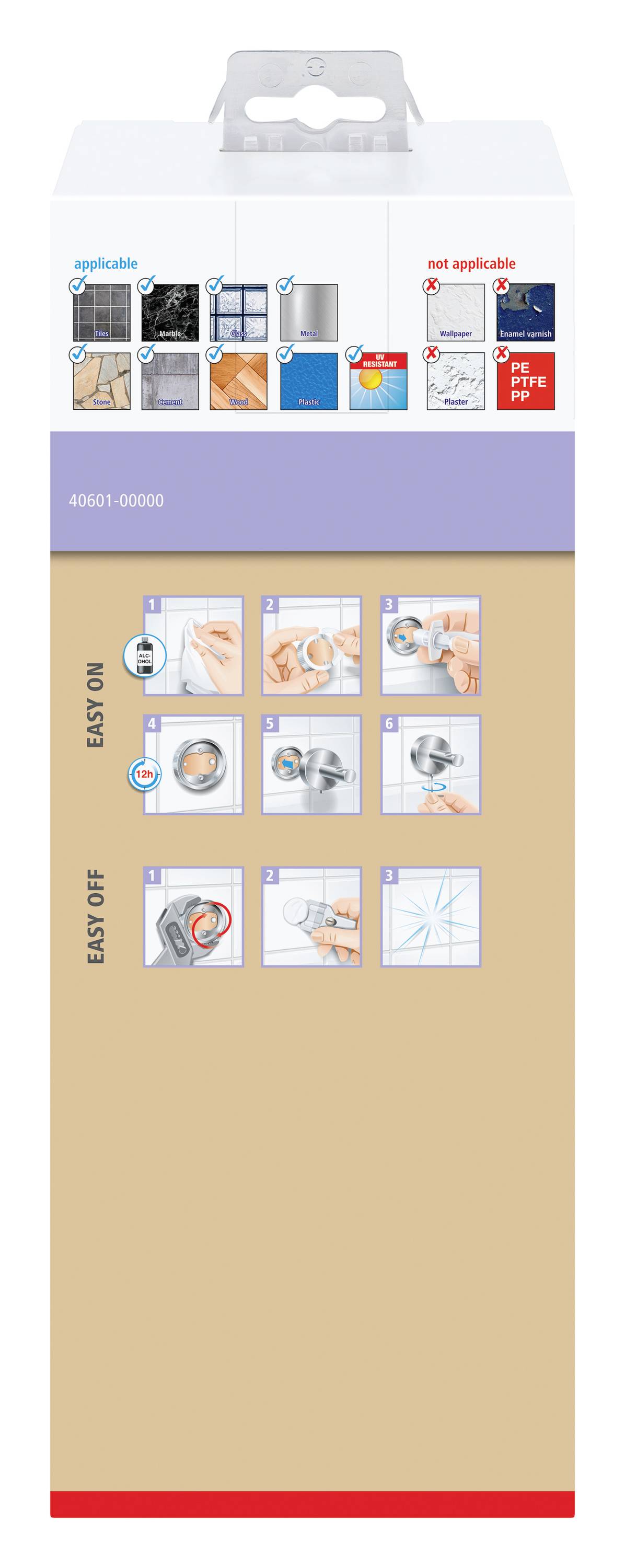 tesa MOON BRONZE Klobürsten-Garnitur Klebstoff Glas, Metall