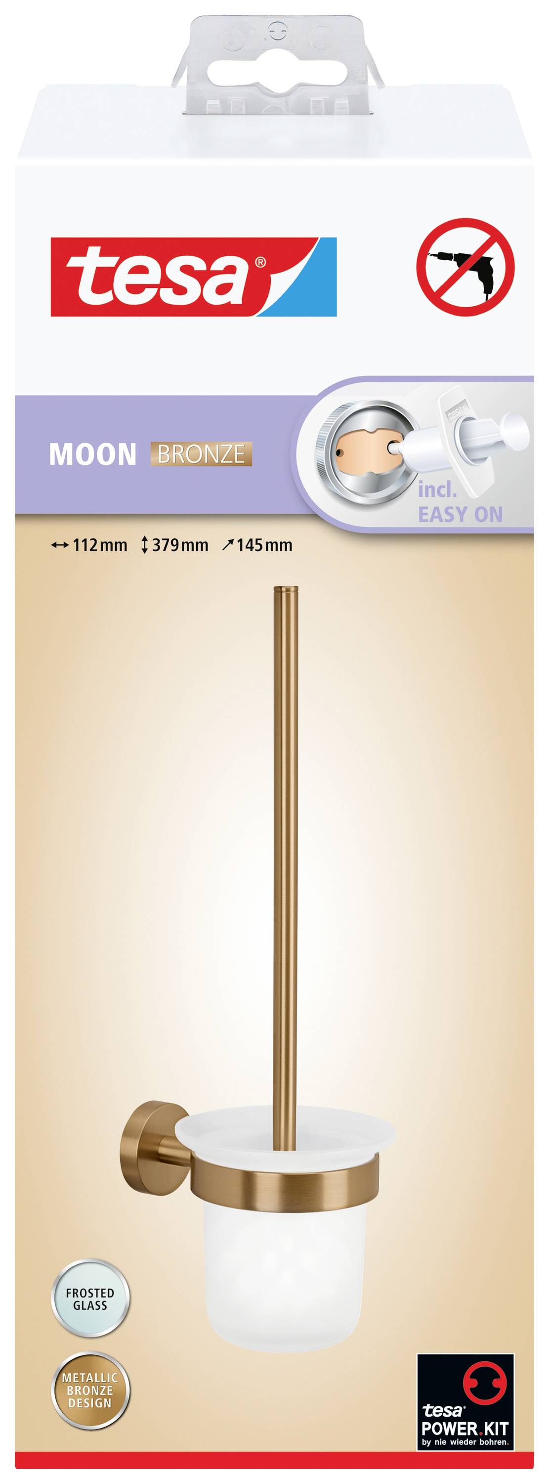 tesa MOON BRONZE Klobürsten-Garnitur Klebstoff Glas, Metall