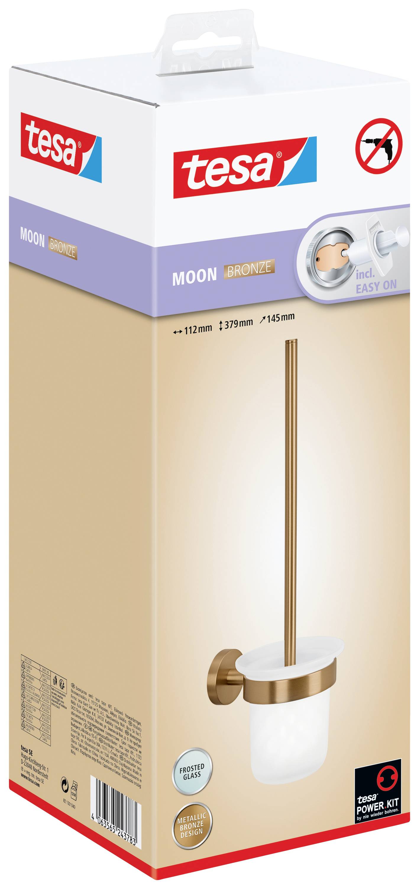 tesa MOON BRONZE Klobürsten-Garnitur Klebstoff Glas, Metall