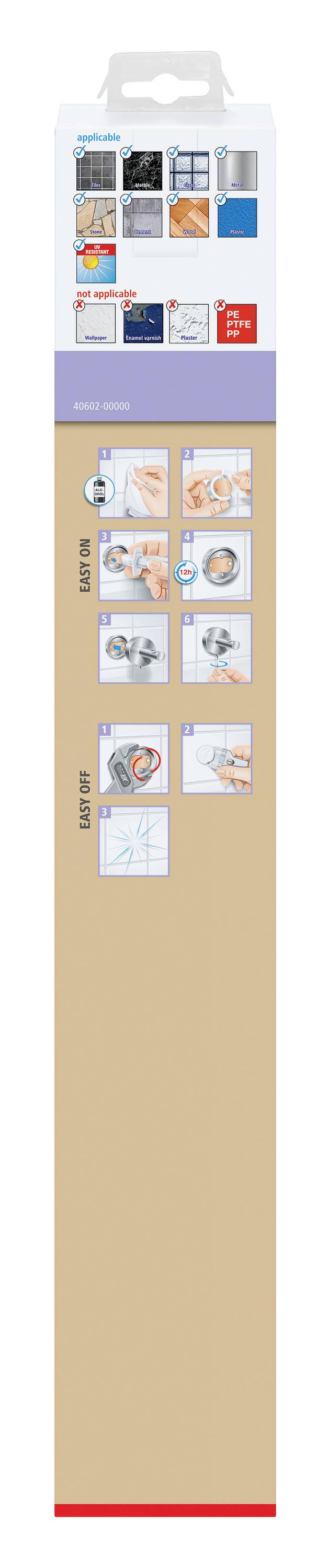 tesa MOON BRONZE Handtuchhalter 2 Handtuchstangen, schwenkbar Klebstoff Metall