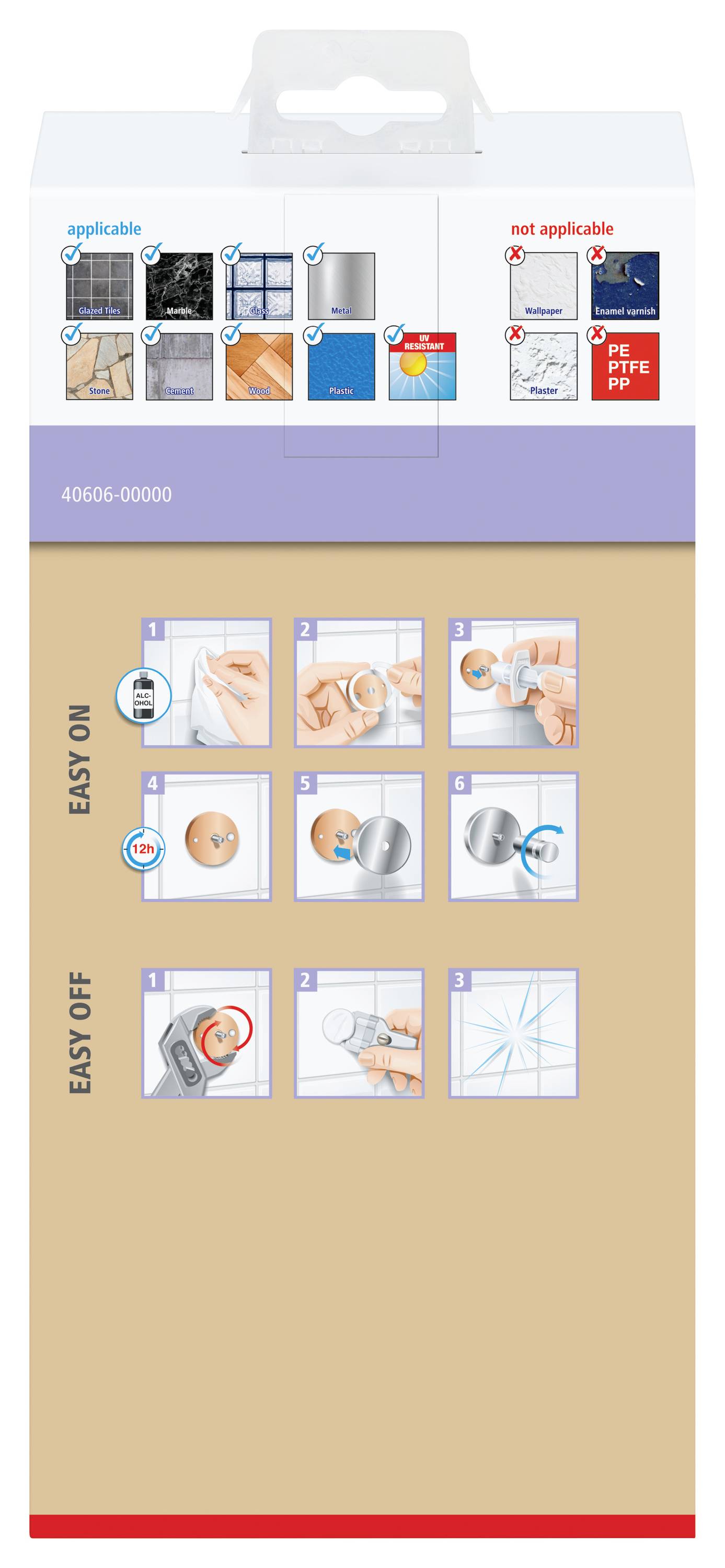 tesa 40606-00000-00 MOON BRONZE Duschkorb Klebstoff Bronze