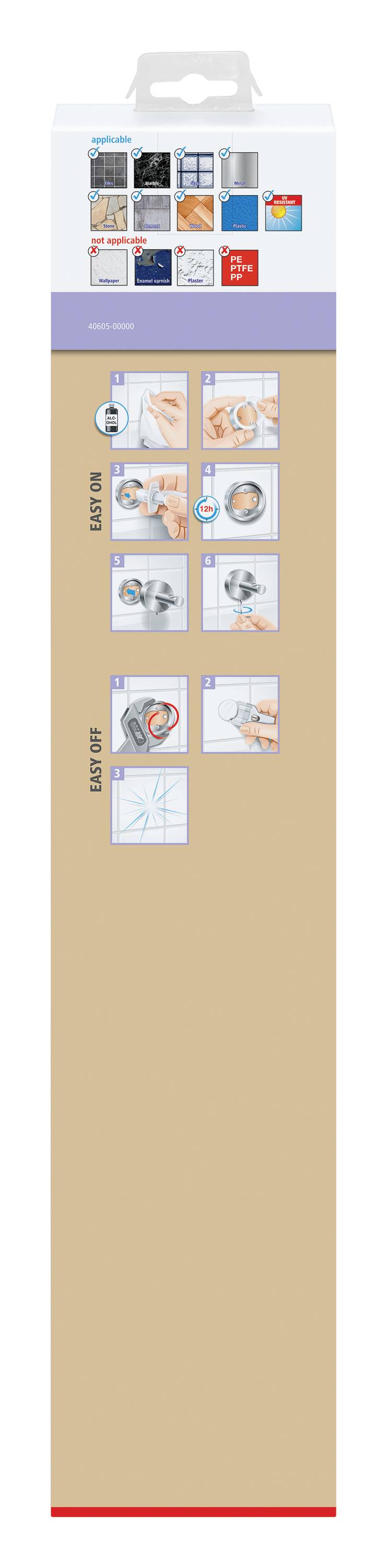 tesa MOON BRONZE Handtuchstange Klebstoff Metall