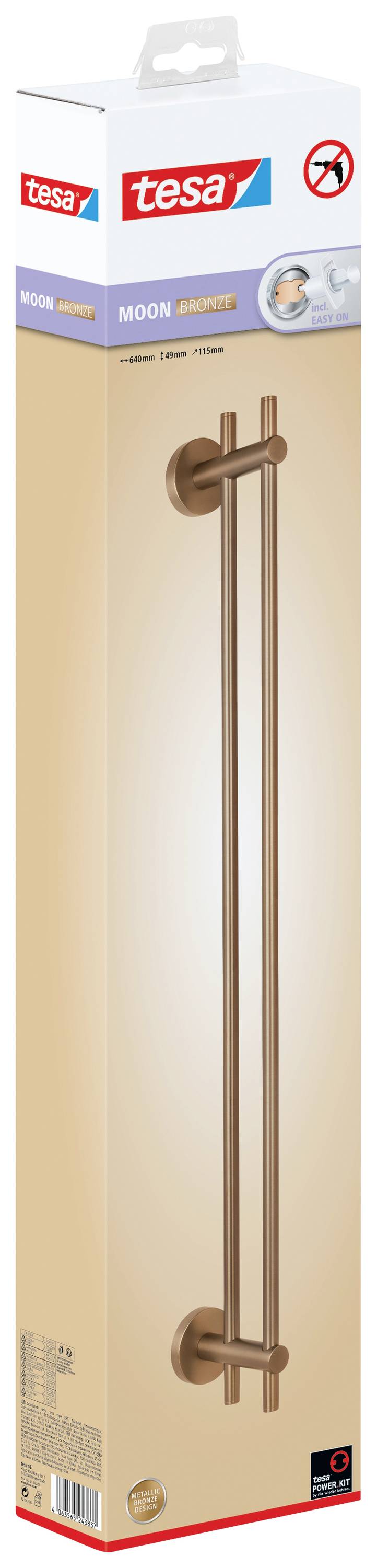 tesa MOON BRONZE Handtuchstange Klebstoff Metall