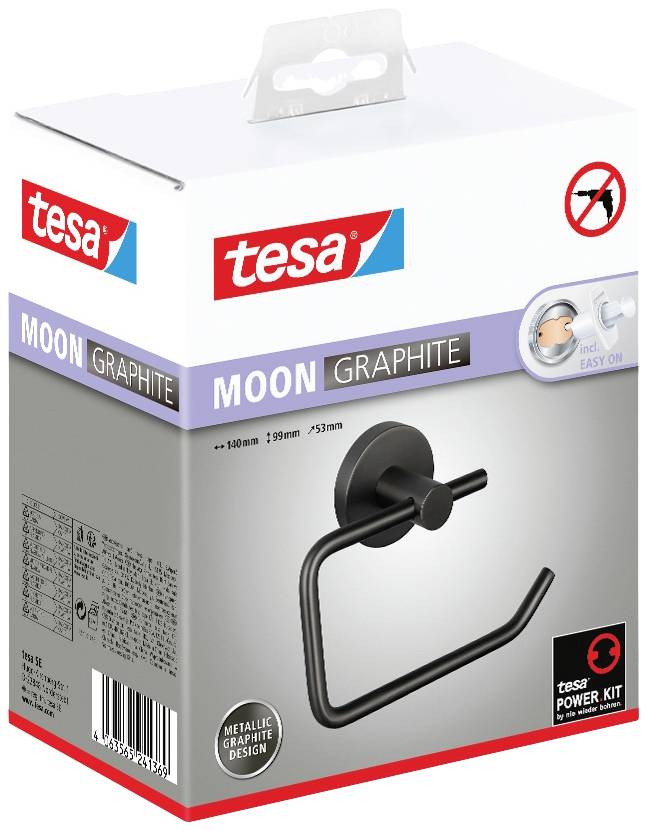 Tesa MOON GRAPHITE Toilettenpapierhalter Klebstoff Metall