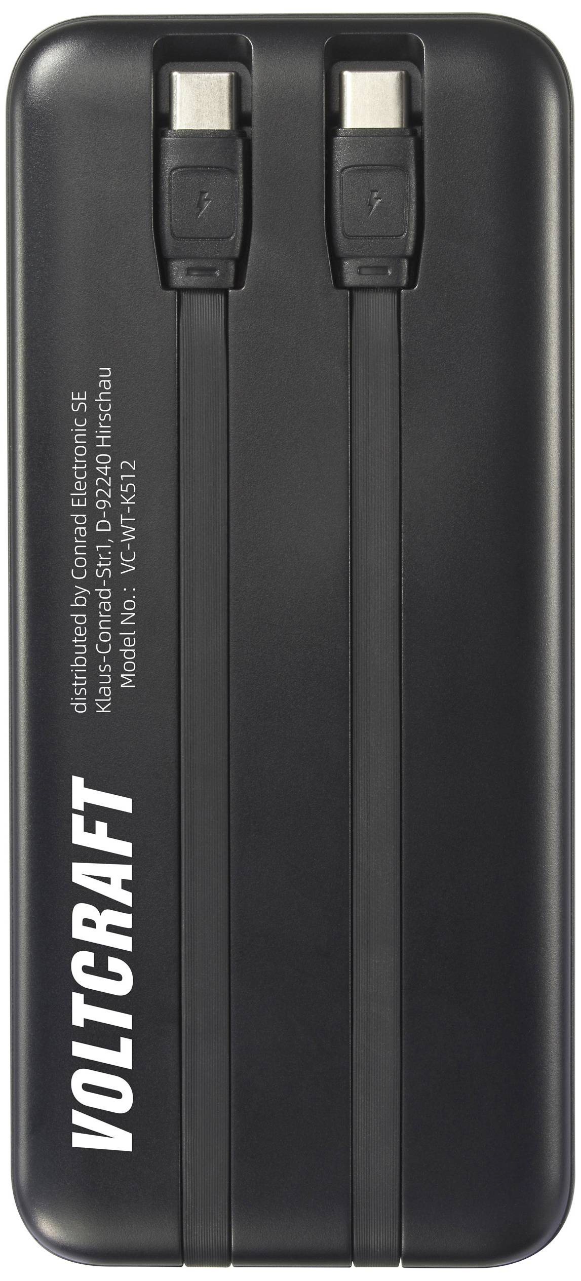VOLTCRAFT VC-WT-K512 Powerbank 10000 mAh Fast Charge LiPo Schwarz Statusanzeige