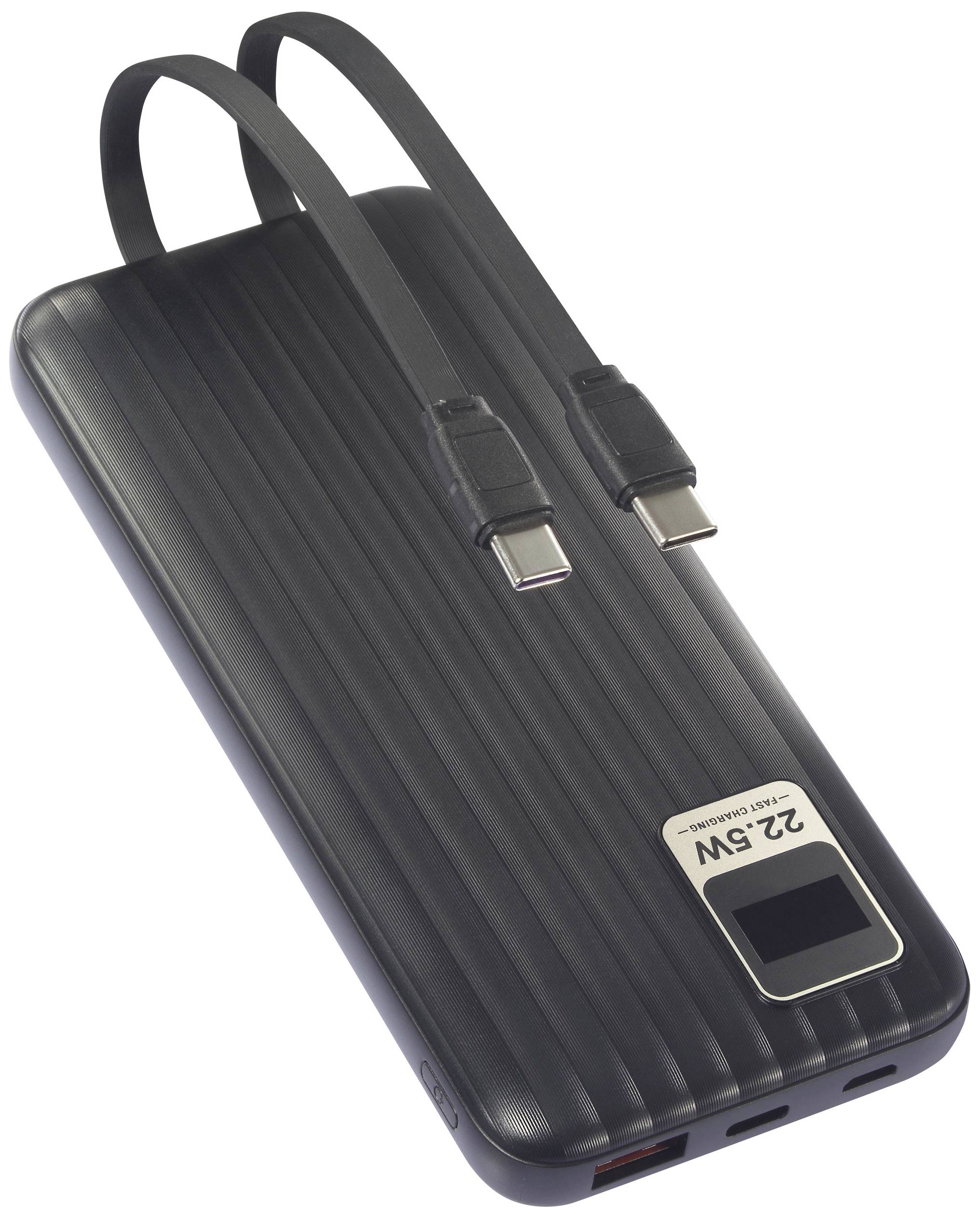 VOLTCRAFT VC-WT-K512 Powerbank 10000 mAh Fast Charge LiPo Schwarz Statusanzeige